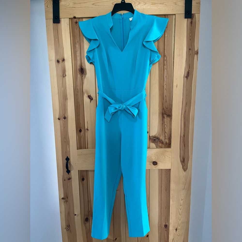 New York and company turquoise blue jumpsuit